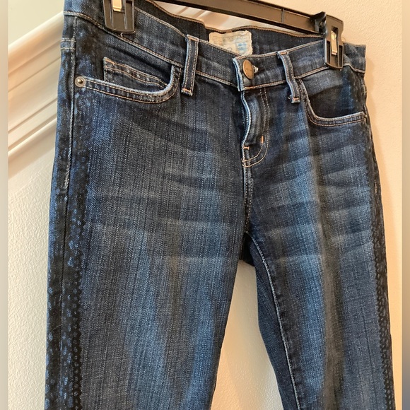 Current/Elliott Rolled Skinny Loved Tux Black Lace Jeans Size 26 - Picture 3 of 10